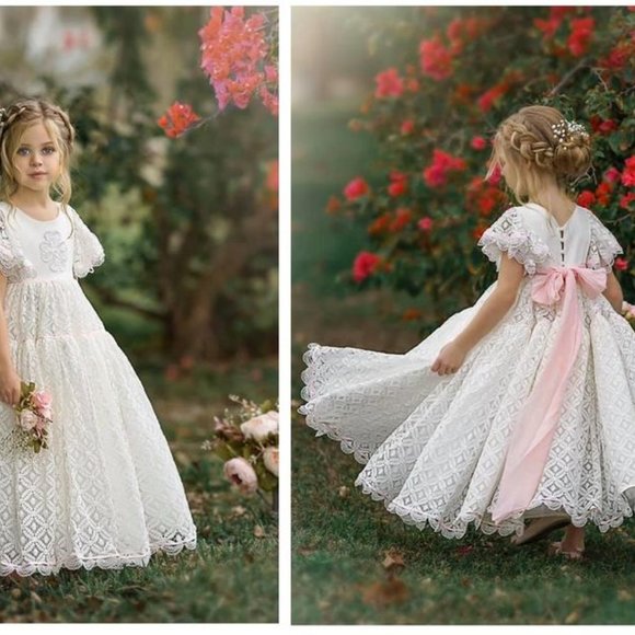 NWT Dollcake Free Spirit Lace Dress Frock Wedding Flower Girl Communion sz 5 - Picture 3 of 3